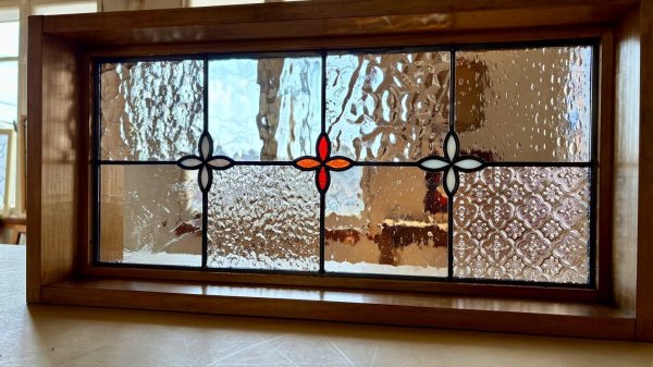 画像1: FIX窓 ステンドグラス STANDARD（チェリーレッド） (1)